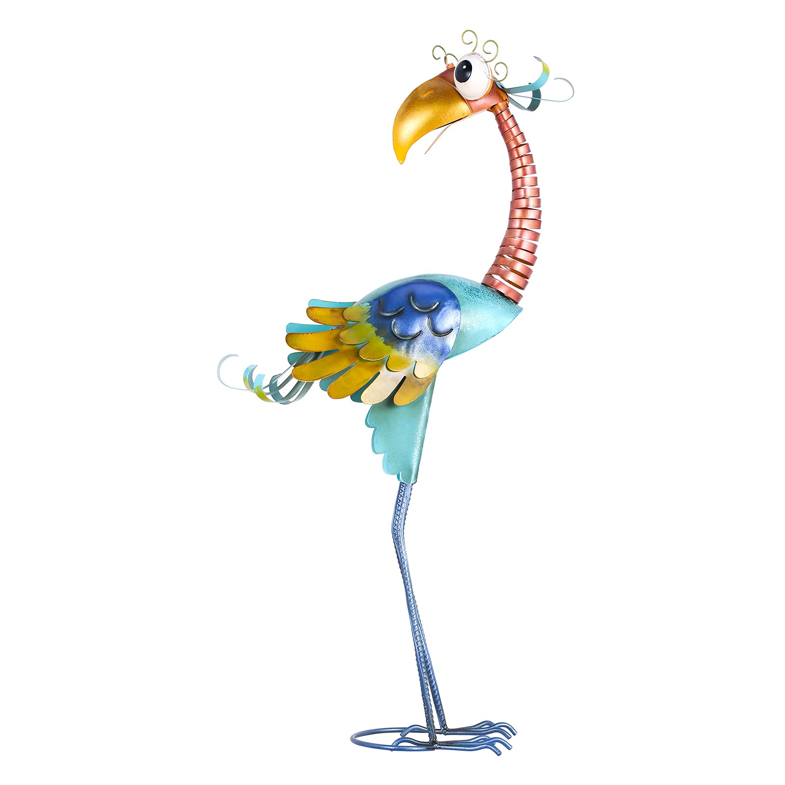 Tooarts Metal Garden Bird Statue Standing Animal Backyard Ornaments Outdoor Sculpture for Lawn Patio Art Decoration