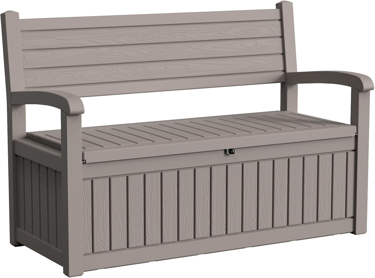 PatioZen 80 Gallon Outdoor Storage Bench Deck Box Waterproof Lockable,Outdoor Storage Furniture for Patio,Garden and Porch,Tools and Cushions（Black）
