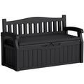 Greesum 80 Gallon Outdoor Storage Bench, Weather-Resistant Deck Box, Patio Furniture Bench for Backyard, Garden, Porch, Large Capacity Seat for Pillows Cushions Patio Accessories, Dark Black