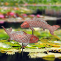 Garden Statues Koi Fish Decor Outdoor Garden Fish Statues, Set of 2 Antique Copper Koi Art Sculptures for Patio, Backyard, Pond and Home Decor, Best Gardening Gifts for Women Mom