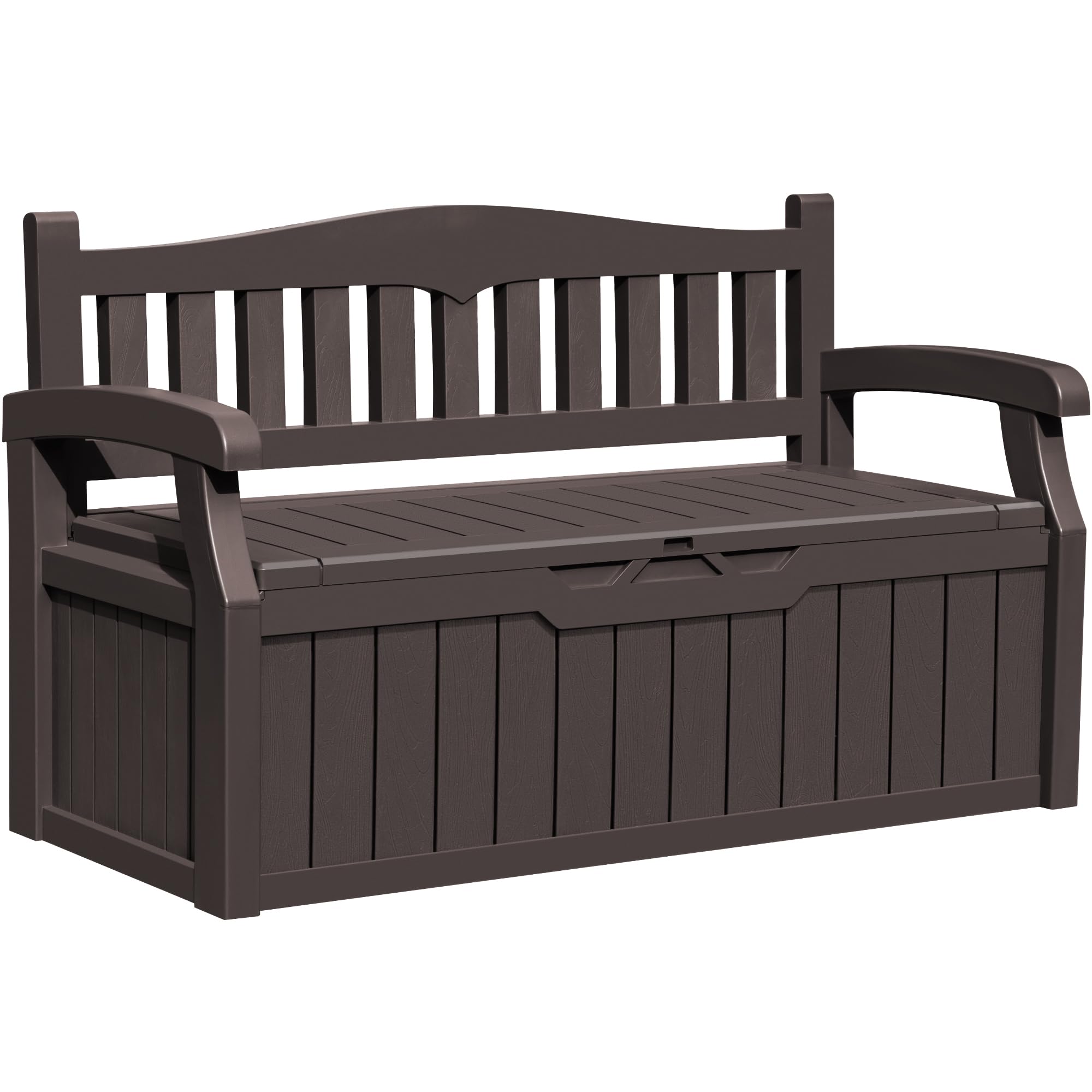 Greesum 80 Gallon Outdoor Storage Bench, Weather-Resistant Deck Box, Patio Furniture Bench for Backyard, Garden, Porch, Large Capacity Seat for Pillows Cushions Patio Accessories, Dark Black