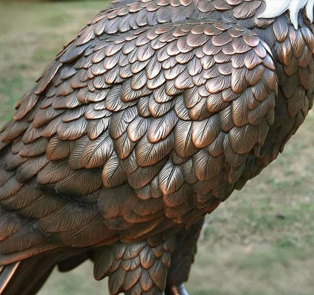 H:24.4 inch Bald Eagle Statue Outdoor, Large Realistic Eagle Sculpture for Garden Decor, Hand-Painted Resin Lawn Eagle Statue, Majestic Yard Art and Patio Decoration