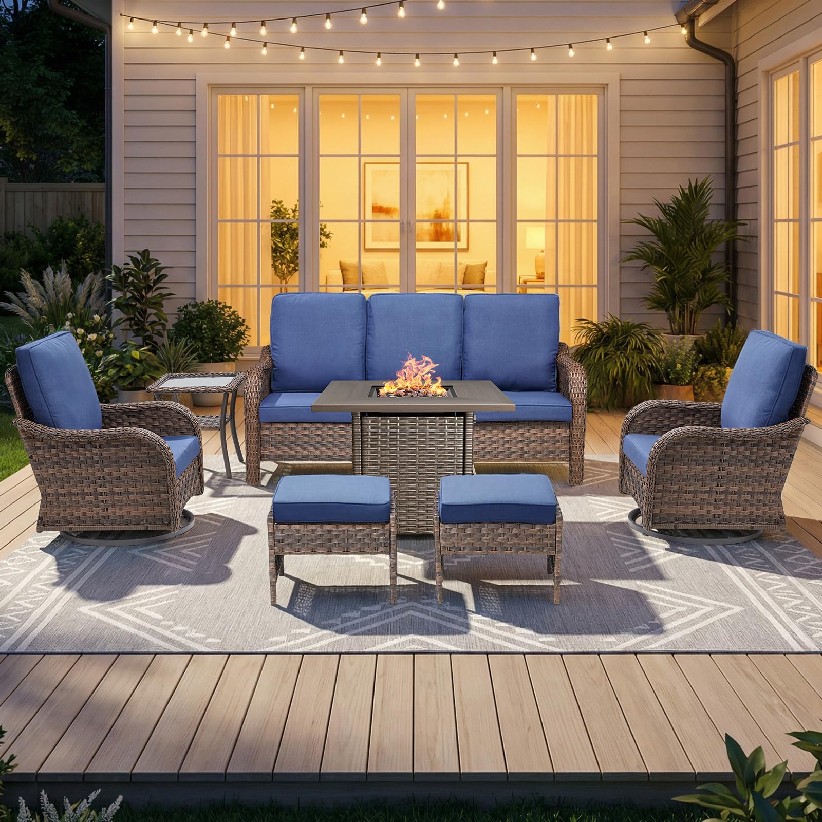Outdoor Patio Loveseat, All-Weather Hand-Woven PE Wicker 2 Seat Sofa with Thick Cushions, High Back & Deep Seat, Ergonomic Design for Porch, Deck, Balcony, Garden, and Backyard(Beige)
