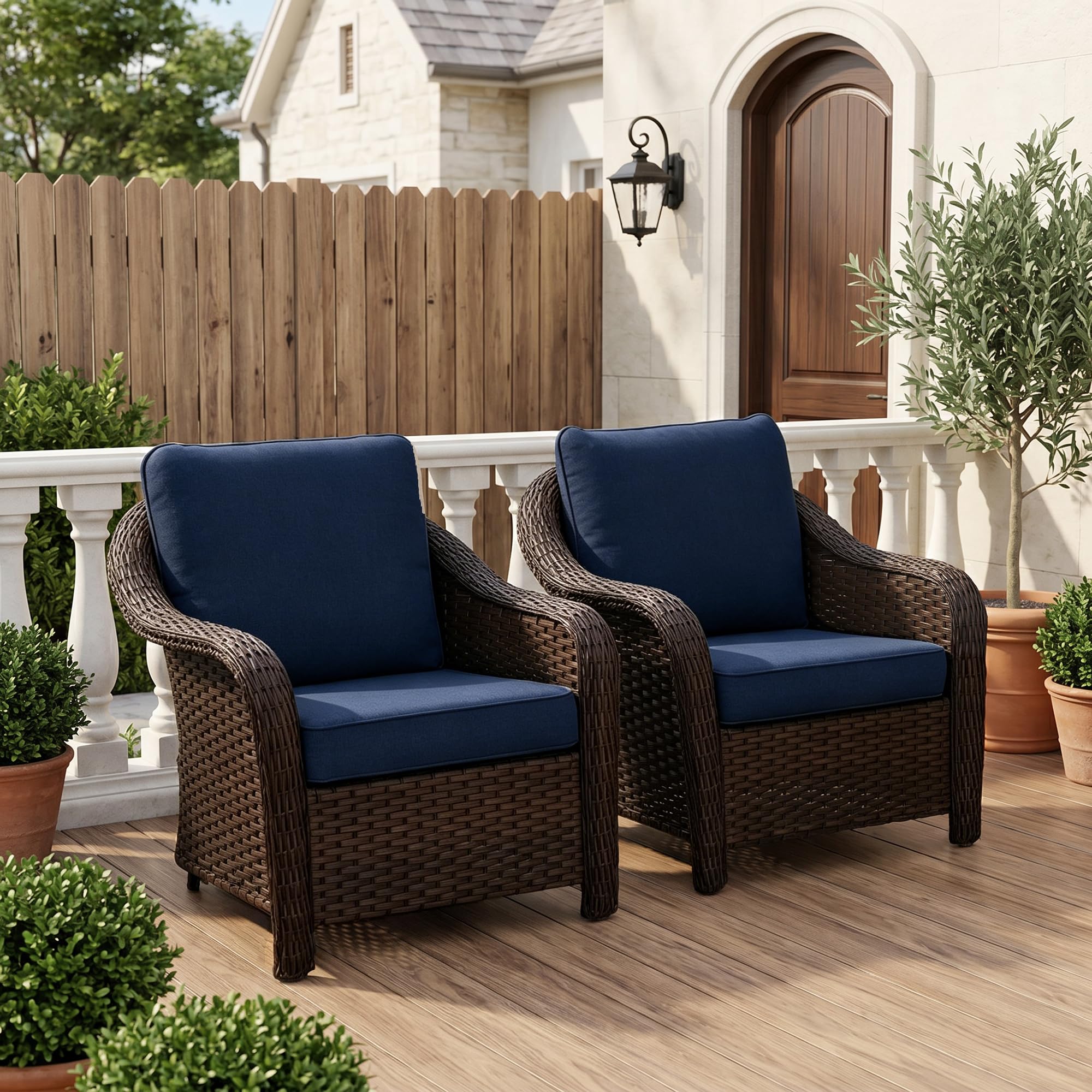 77 inch Outdoor Wicker 3 Seater Sofa, All-Weather Use Patio Rattan Sofa with Seat and Back Cushion, Ideal for Porch, Backyard, Balcony, Poolside, Beige