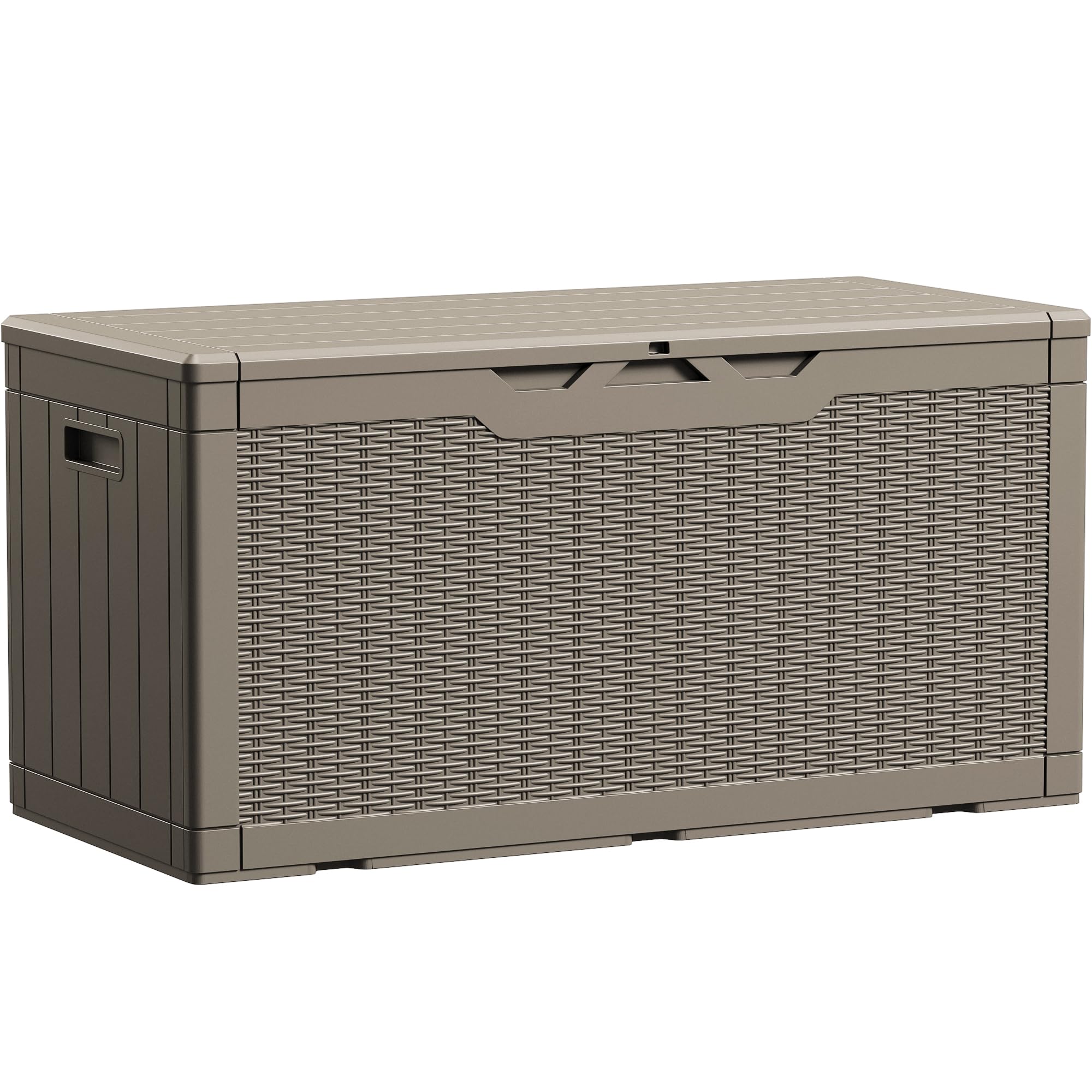 Devoko 100 Gallon Waterproof Large Resin Deck Box Indoor Outdoor Lockable Storage Container for Patio Furniture Cushions Garden Tools (100 Gallon, Black)