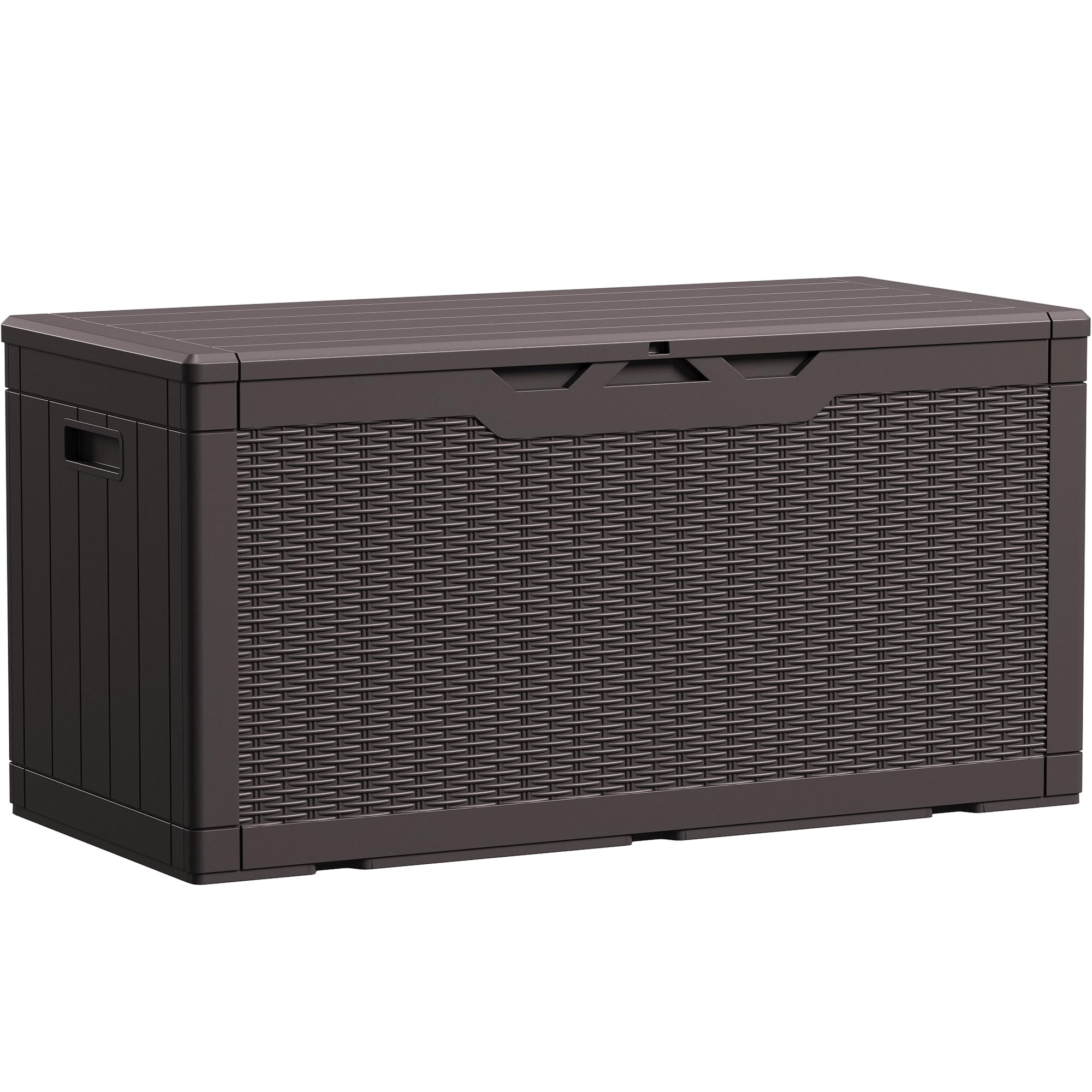 Devoko 100 Gallon Waterproof Large Resin Deck Box Indoor Outdoor Lockable Storage Container for Patio Furniture Cushions Garden Tools (100 Gallon, Black)
