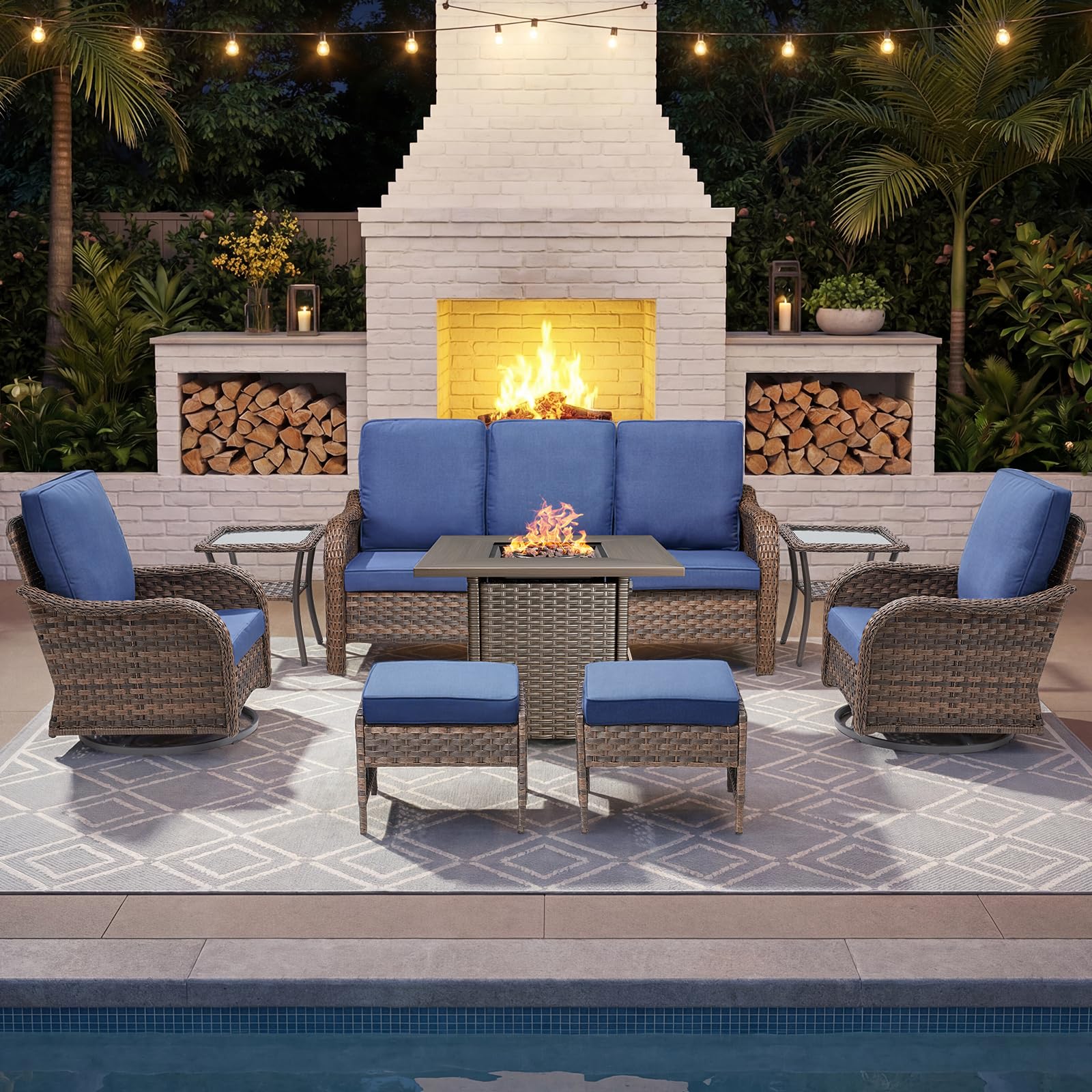 Outdoor Patio Loveseat, All-Weather Hand-Woven PE Wicker 2 Seat Sofa with Thick Cushions, High Back & Deep Seat, Ergonomic Design for Porch, Deck, Balcony, Garden, and Backyard(Beige)