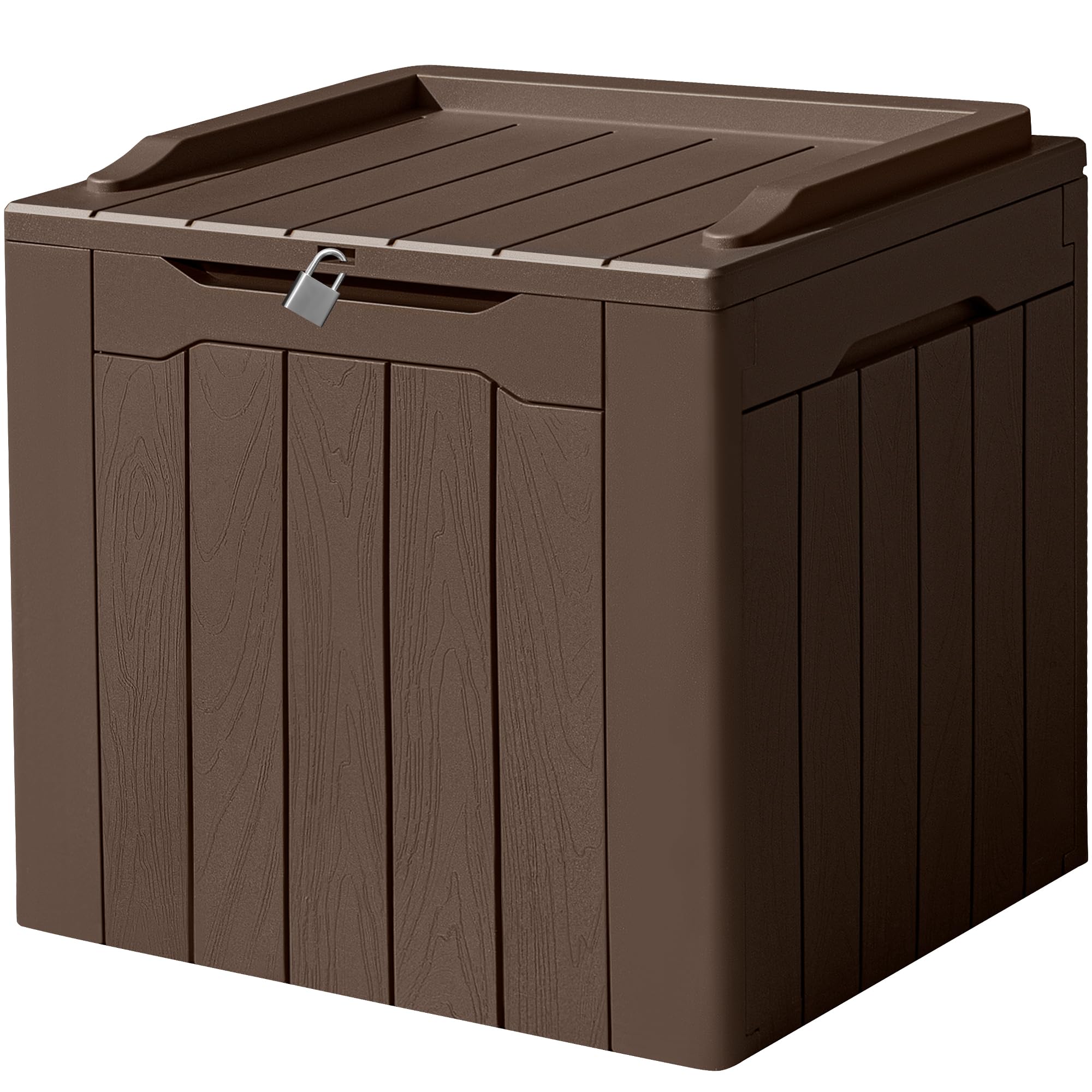Devoko 100 Gallon Waterproof Large Resin Deck Box Indoor Outdoor Lockable Storage Container for Patio Furniture Cushions Garden Tools (100 Gallon, Black)