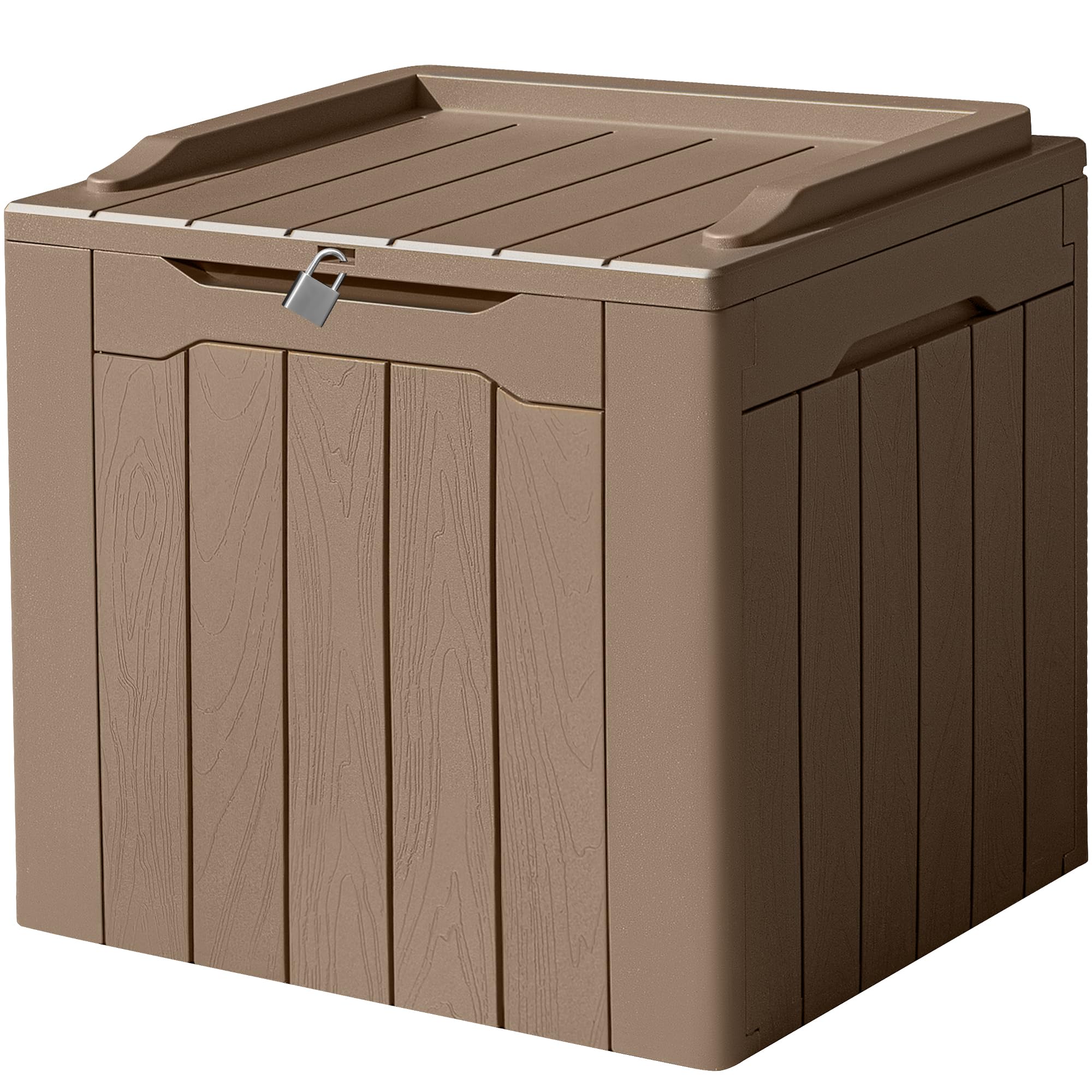 Devoko 100 Gallon Waterproof Large Resin Deck Box Indoor Outdoor Lockable Storage Container for Patio Furniture Cushions Garden Tools (100 Gallon, Black)