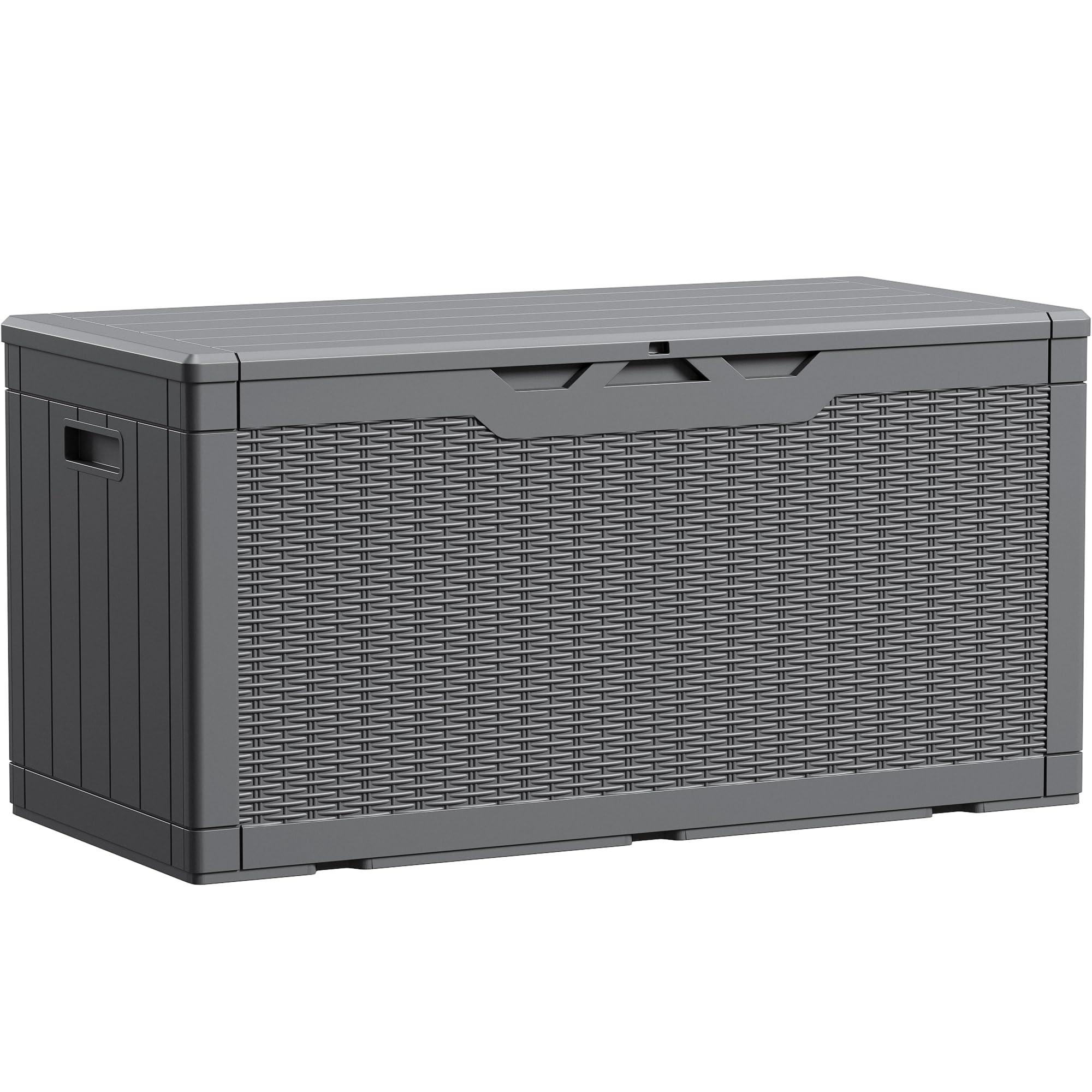 Devoko 100 Gallon Waterproof Large Resin Deck Box Indoor Outdoor Lockable Storage Container for Patio Furniture Cushions Garden Tools (100 Gallon, Black)