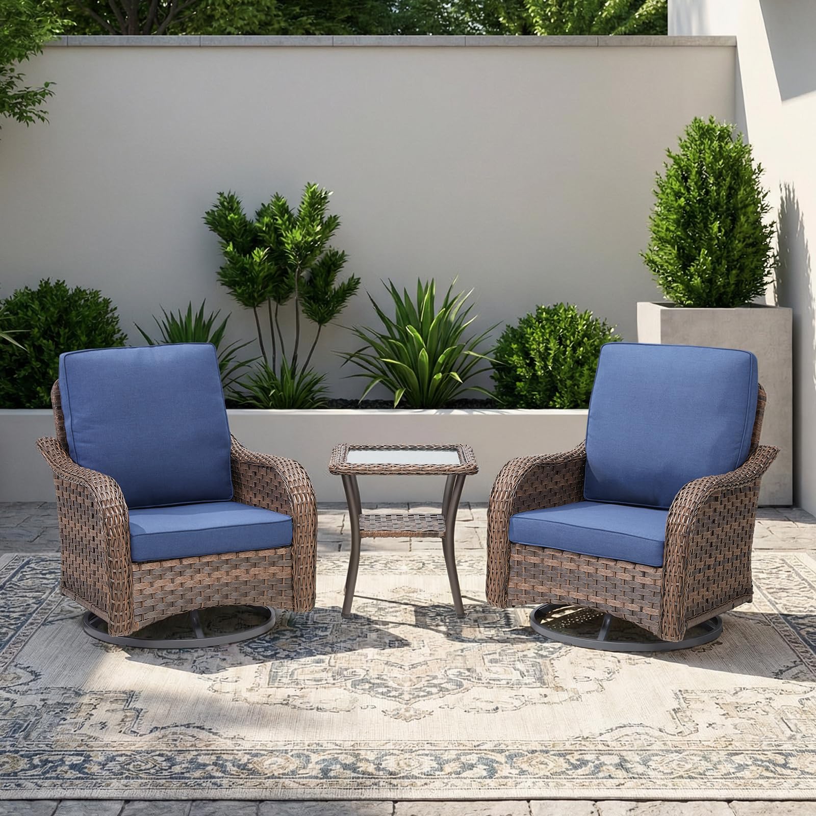Outdoor Patio Loveseat, All-Weather Hand-Woven PE Wicker 2 Seat Sofa with Thick Cushions, High Back & Deep Seat, Ergonomic Design for Porch, Deck, Balcony, Garden, and Backyard(Beige)