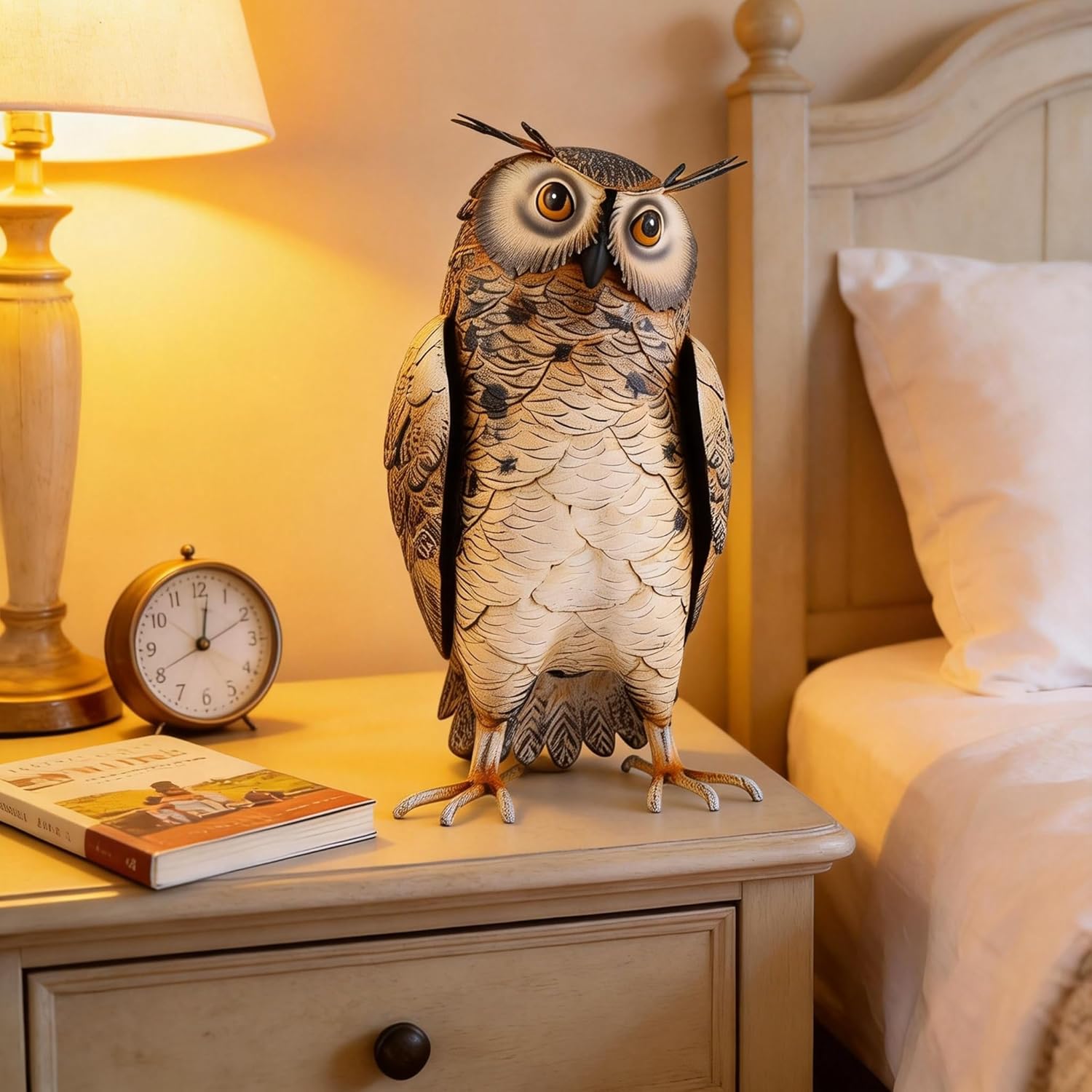 Shorayn Metal Owl Decor Garden Statue Outdoor Bird Yard Art Sculpture for Home Porch Patio Lawn Yard Decoration,Housewarming Birthday Gifts for Women