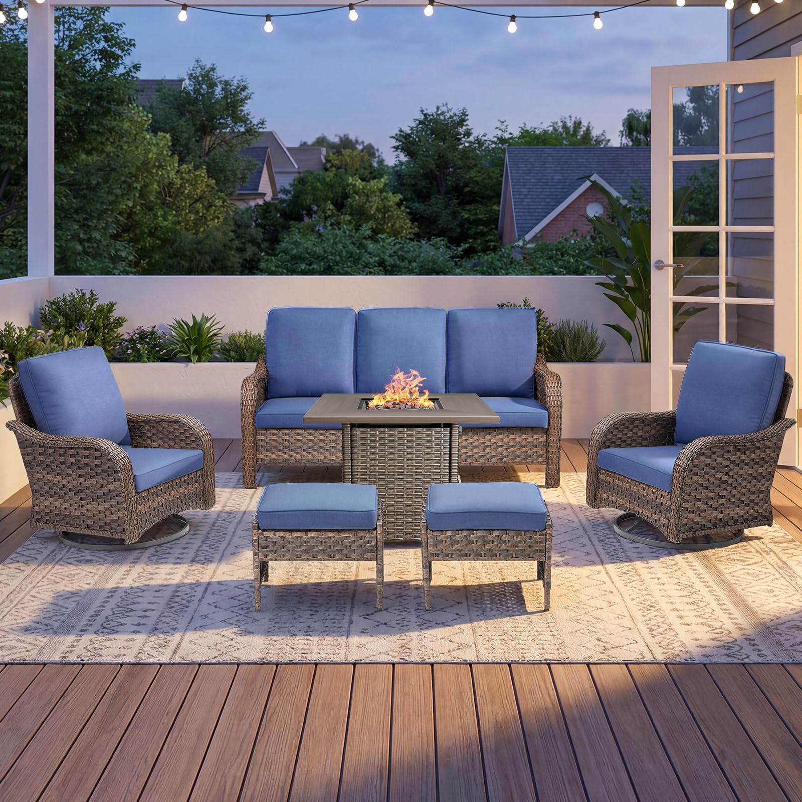 Outdoor Patio Loveseat, All-Weather Hand-Woven PE Wicker 2 Seat Sofa with Thick Cushions, High Back & Deep Seat, Ergonomic Design for Porch, Deck, Balcony, Garden, and Backyard(Beige)