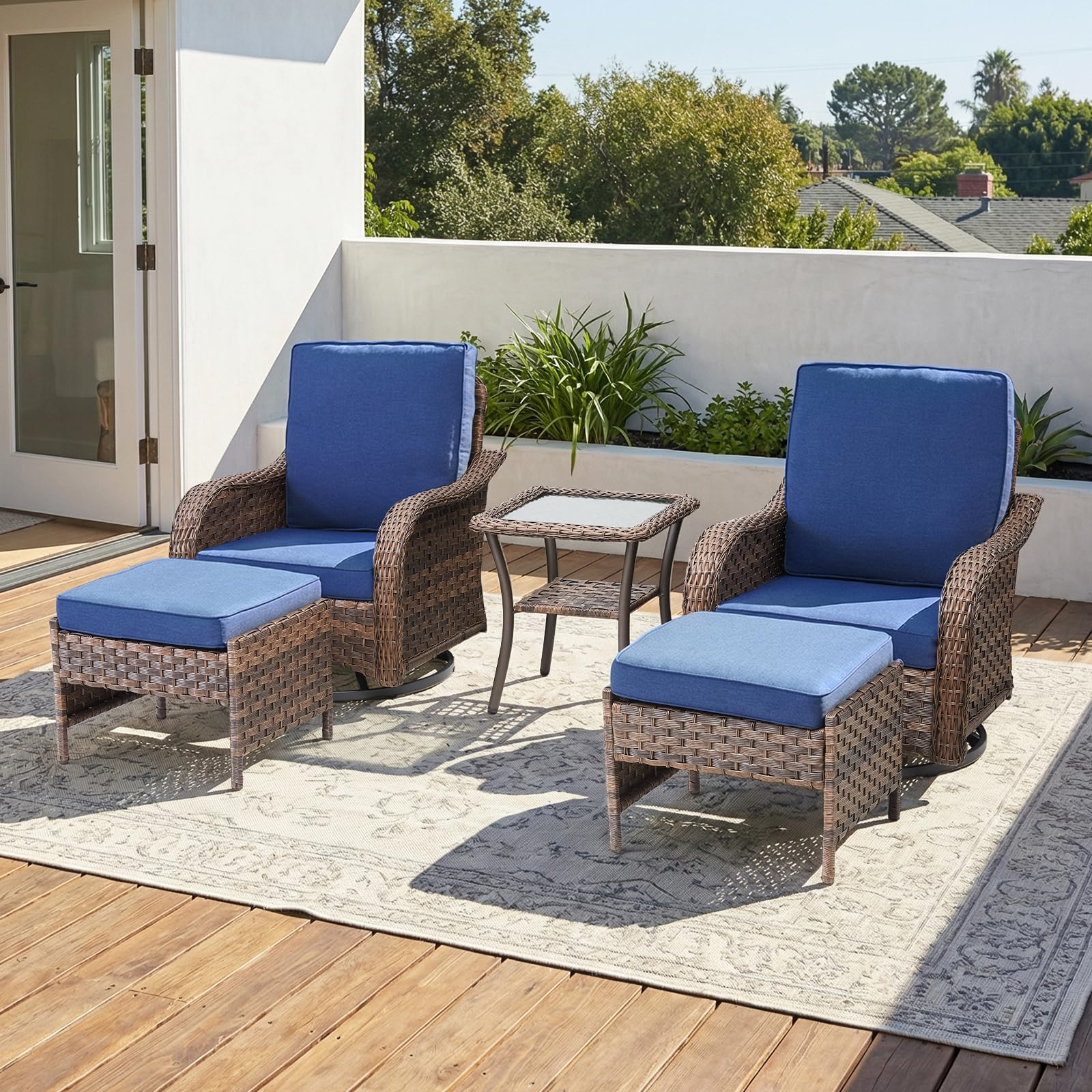 Outdoor Patio Loveseat, All-Weather Hand-Woven PE Wicker 2 Seat Sofa with Thick Cushions, High Back & Deep Seat, Ergonomic Design for Porch, Deck, Balcony, Garden, and Backyard(Beige)