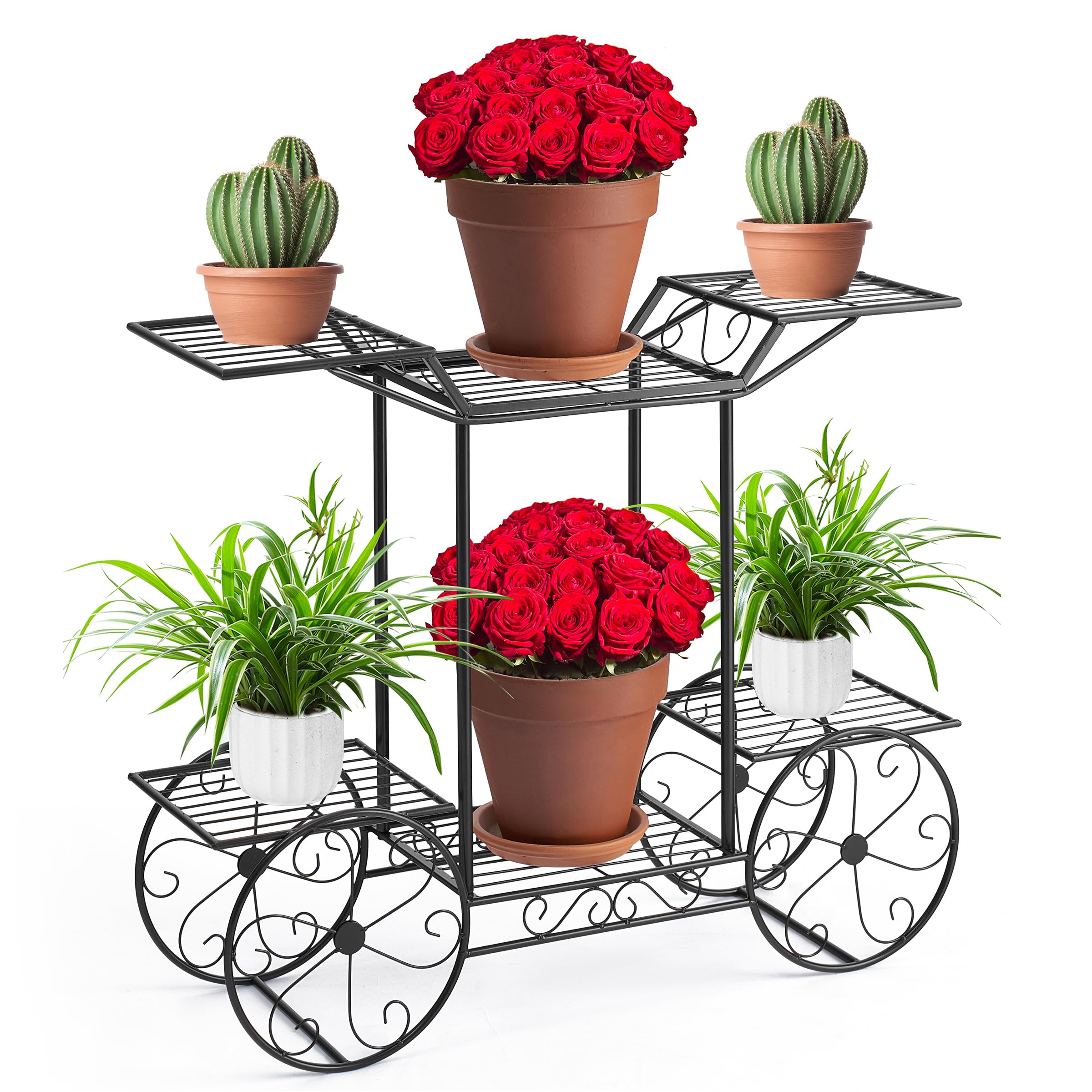 Sorbus Tricycle Plant Stand - Flower Pot Cart Holder - Ideal for Home, Garden, Patio - Great Gift for Plant Lovers, Housewarming, Mother’s Day - Parisian Style (Bronze)