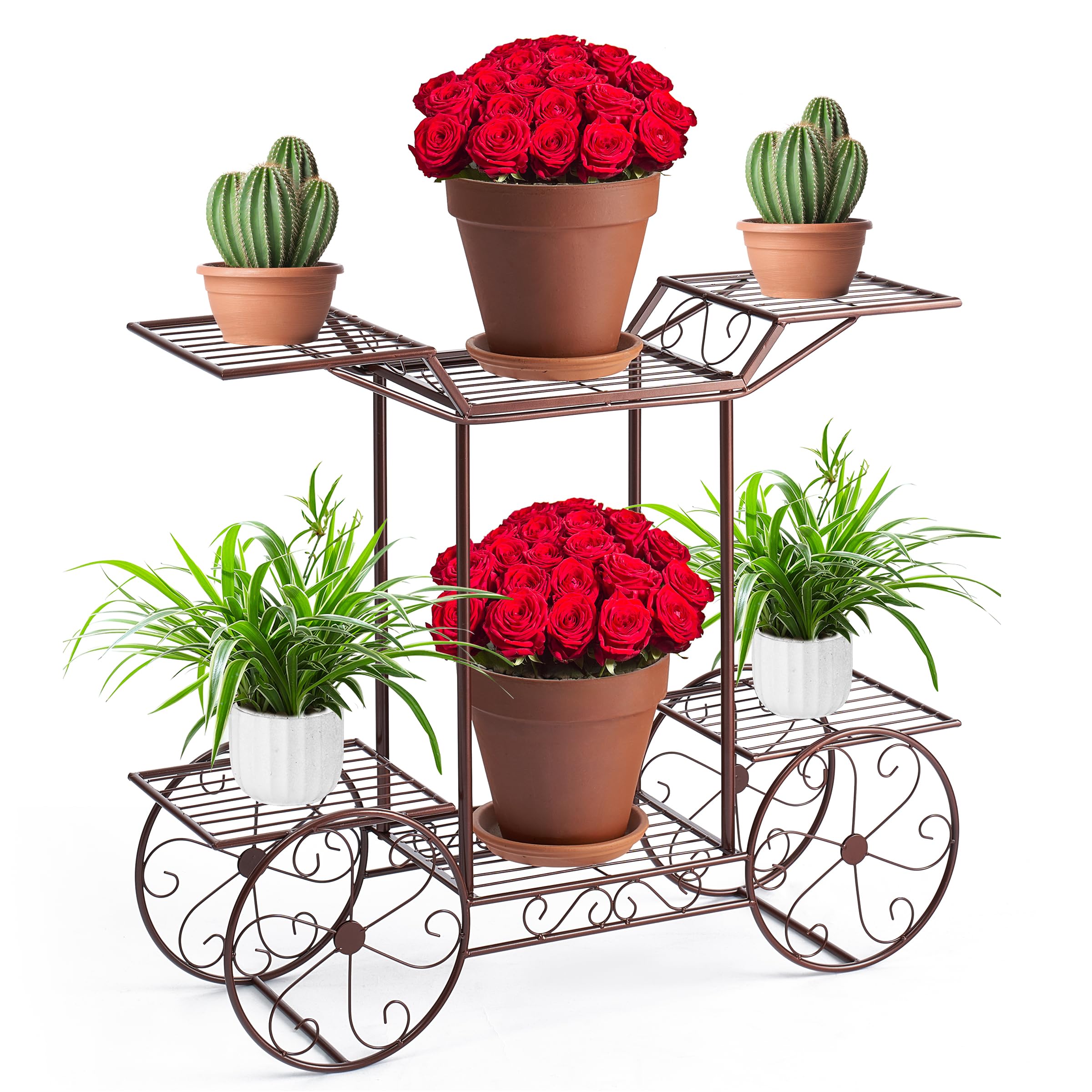 Sorbus Tricycle Plant Stand - Flower Pot Cart Holder - Ideal for Home, Garden, Patio - Great Gift for Plant Lovers, Housewarming, Mother’s Day - Parisian Style (Bronze)