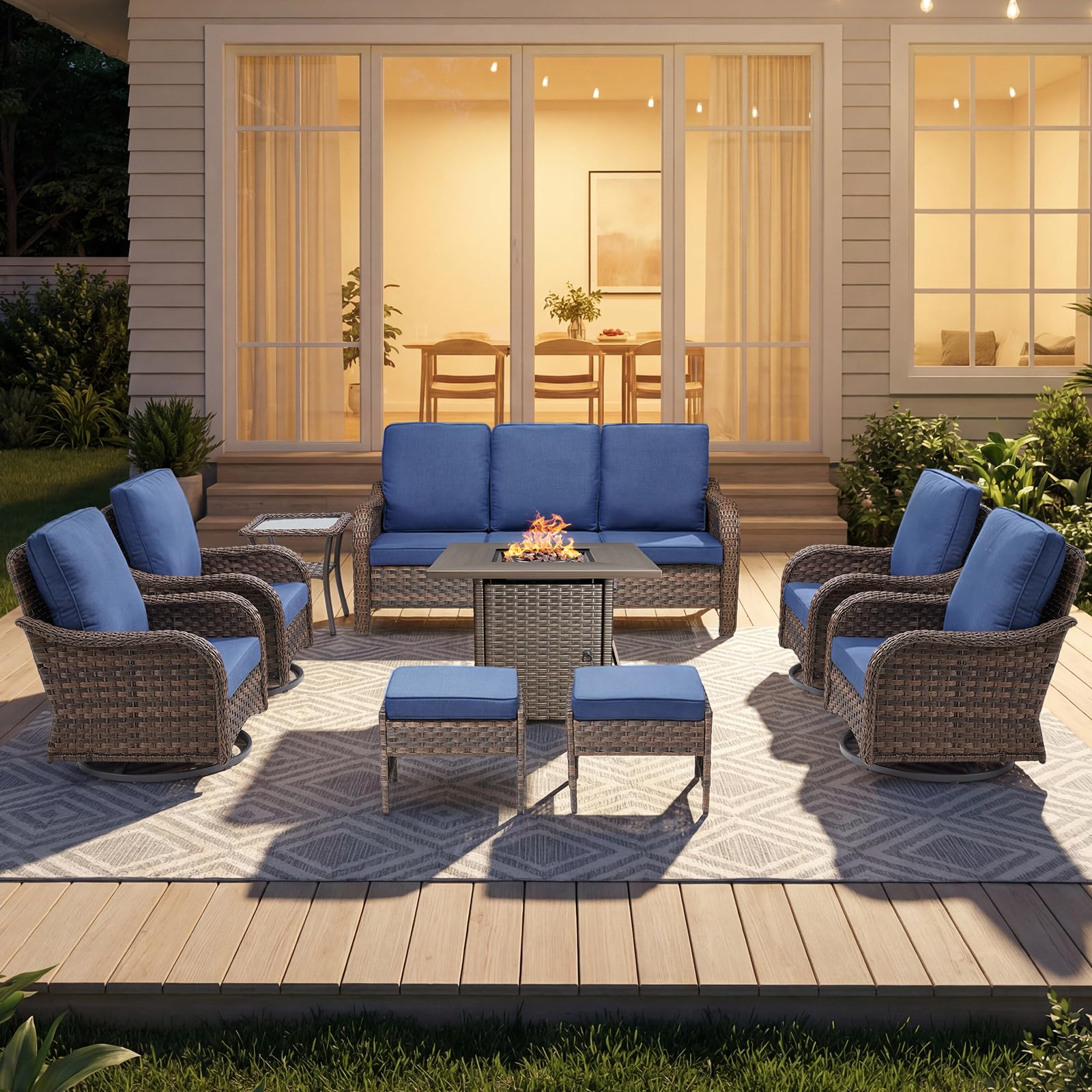 Outdoor Patio Loveseat, All-Weather Hand-Woven PE Wicker 2 Seat Sofa with Thick Cushions, High Back & Deep Seat, Ergonomic Design for Porch, Deck, Balcony, Garden, and Backyard(Beige)