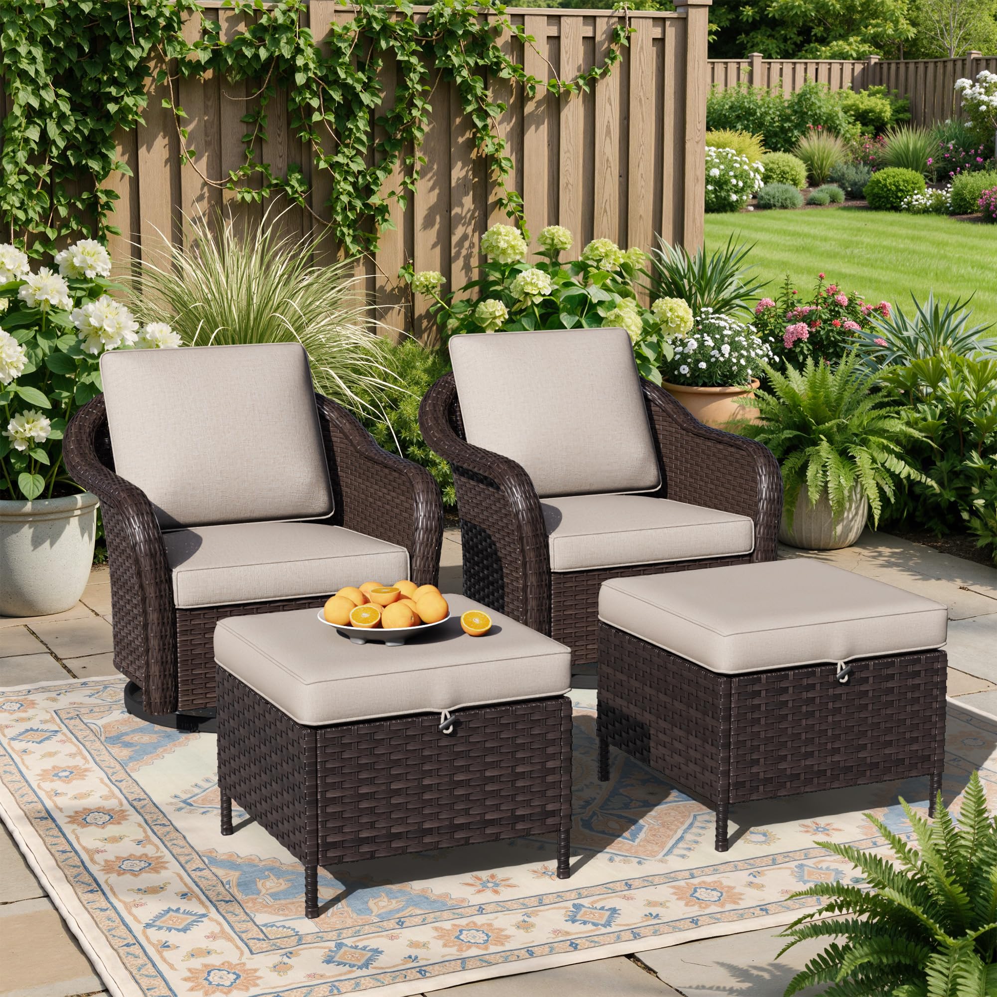 77 inch Outdoor Wicker 3 Seater Sofa, All-Weather Use Patio Rattan Sofa with Seat and Back Cushion, Ideal for Porch, Backyard, Balcony, Poolside, Beige