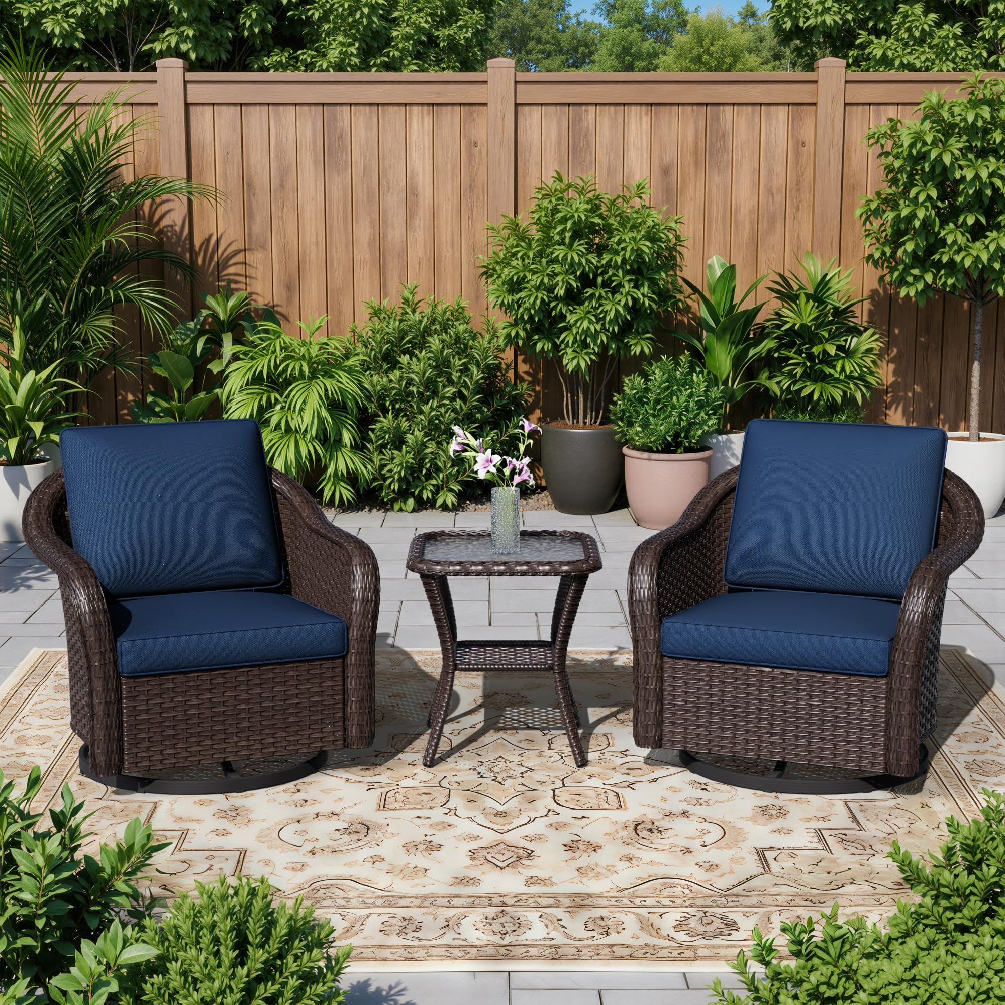 77 inch Outdoor Wicker 3 Seater Sofa, All-Weather Use Patio Rattan Sofa with Seat and Back Cushion, Ideal for Porch, Backyard, Balcony, Poolside, Beige